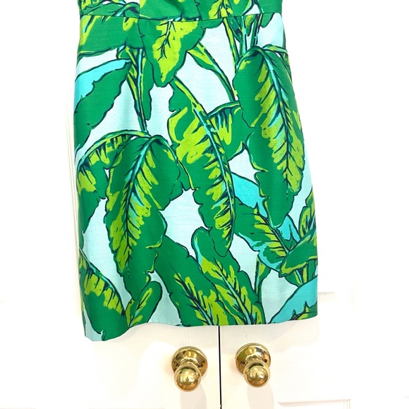 Vineyard Vines Sz 00 Green Banana Leaf Print Dress - Picture 3 of 7